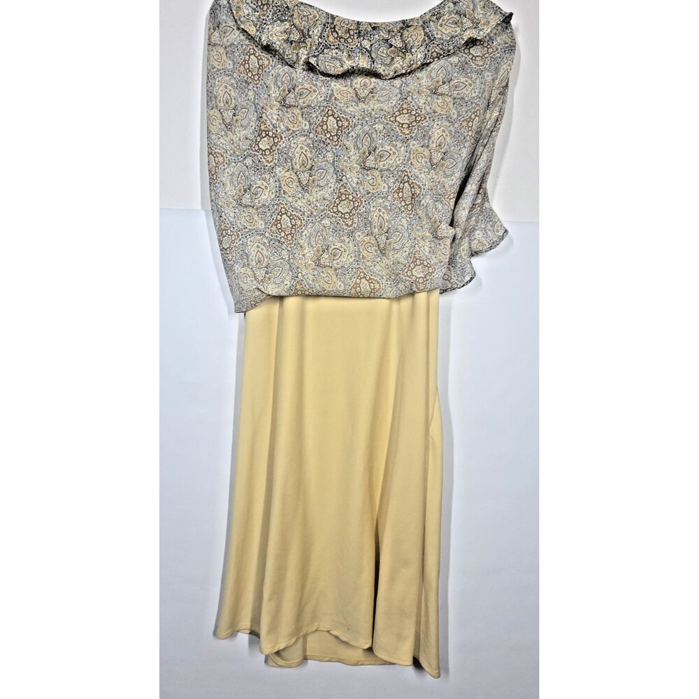 MLLE GABRIELLE PAISLEY RUFFLE HEM SLIP DRESS 12 LISA LOEB FRIENDS GRUNGE 90s Y2K - Picture 8 of 9